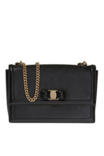 Load image into Gallery viewer, Salvatore Ferragamo Ginny Women's 674278 Black Shoulder Bag MSRP $1980