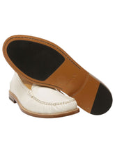 Load image into Gallery viewer, Bally Reian 6304676 Men's Bone Embossed-Crocodile Leather Loafers MSRP $690