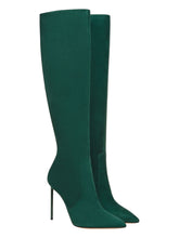Load image into Gallery viewer, Bally Barbra 6304225 Women's Deep Emerald Knee High Leather Boots Size 8.5 MSRP $1850