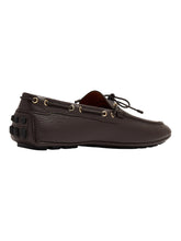Load image into Gallery viewer, Bally Kyan 6304667 Men's Ebano Leather Drivers Shoes MSRP $678