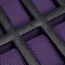 Load image into Gallery viewer, Wolf 458603 Windsor 10 Piece Watch Box with Drawer in Black & Purple MSRP $369