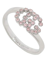 Load image into Gallery viewer, Gucci 18K White Gold & Topaz GG Running Double G Ring YBC4816500020 MSRP $1250
