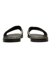 Load image into Gallery viewer, Bally Jaabir 6231507 Men's Black & White Calf Plain Leather Sandals MSRP $540