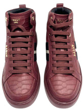 Load image into Gallery viewer, Bally Meson 6300463 Men's Heritage Red Calf Embossed Leather Sneakers MSRP $720
