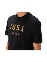 Load image into Gallery viewer, Bally 6300141 Men's Black 100% Cotton 1851 Logo T-Shirt Size XL MSRP $300