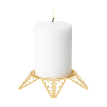 Load image into Gallery viewer, NEW GEORG JENSEN CHRISTMAS Pillar Candleholder18 KT Gold Plated MSRP $49