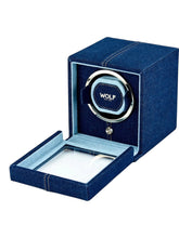 Load image into Gallery viewer, Wolf 1834 Cub Single Watch Winder w/ Cover Denim - 461132