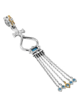 Load image into Gallery viewer, Konstantino Dome Silver 18k Gold & Blue Spinel Pendant & Chain MEKJ735-478 MSRP $860