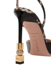 Load image into Gallery viewer, Bally Tatjana 6304440 Ladies Multiblack Snakeskin Leather 105mm Pumps MSRP $1200