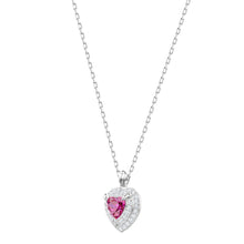 Load image into Gallery viewer, Swarovski One 5446301 Rhodium Plated & Crystal Red Heart Pendant Necklace $199
