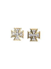 Load image into Gallery viewer, Konstantino Silver, 18K Gold and Diamond Cross Earrings SKMK2967-109 MSRP $1090