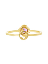 Load image into Gallery viewer, Gucci 18K Gold & Amethyst Interlocking G Ring YBC6624280030 MSRP $820