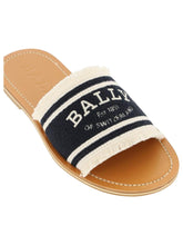 Load image into Gallery viewer, Bally Bianka 6302817 Women's Black & Bone Flat Sandals MSRP $420