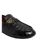 Load image into Gallery viewer, Bally Keeper 6304976 Men's Black Croc-Embossed Kerbs Drivers Size 12 MSRP $690