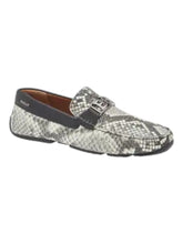 Load image into Gallery viewer, Bally Palan 6301829 Men's White & Black Snake-Effect Leather Loafers MSRP $720