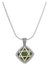 Load image into Gallery viewer, Konstantino 18K & Silver Green Aventurine Star of David Pendant & Chain MEKJ670-130-448 MSRP $1640