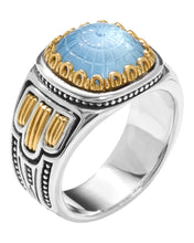 Load image into Gallery viewer, Konstantino Dome Sterling Silver,18k Gold MOP & Blue Spinel Ring DKJ973-628 S7 MSRP $995