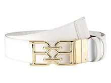 Load image into Gallery viewer, Bally 6300012 Men's B Chain White Leather Adjustable Reversible Belt MSRP $420