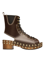 Load image into Gallery viewer, Bally Elena 6300259 Women's Ebano Studded Sandals Size 7.5 MSRP $1208