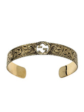 Load image into Gallery viewer, Gucci 18K Gold GG Cuff Interlocking Logo Engraved Bracelet YBA5798940010 MSRP $5850