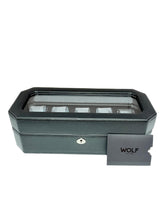 Load image into Gallery viewer, Wolf 4583029 Windsor 5 Piece Watch Box in Black & Grey MSRP $215