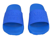 Load image into Gallery viewer, Bally Slaim 6231513 Blue Elettrico Rubber Slide Sandals Size 8 $295