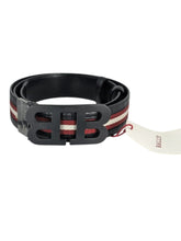 Load image into Gallery viewer, Bally 6240230 B Buckle Reversible Leather Striped/Black Belt EU 85/US 34 MSRP $450