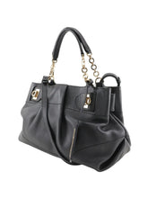 Load image into Gallery viewer, Salvatore Ferragamo 547641 Florence Gancini Black With Chain Tote Bag MSRP $2000