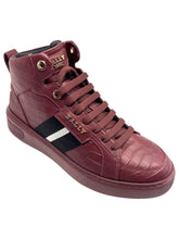 Load image into Gallery viewer, Bally Meson 6300463 Men's Heritage Red Calf Embossed Leather Sneakers MSRP $720