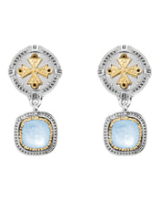 Load image into Gallery viewer, Konstantino Dome Sterling Silver 18K Gold Mother of Pearl & Blue Spinel Earrings SKKJ703-628 MSRP $1390