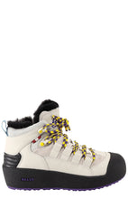 Load image into Gallery viewer, Bally Cusago 6239735 Women's Dusty White Shearling-Lined Leather Boots MSRP $660