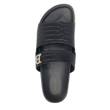 Load image into Gallery viewer, Bally Syxten 6302328 Men's Black Embossed Calf Leather Sandals MSRP $450