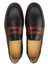 Load image into Gallery viewer, Bally Noah 6301850 Men's Black & Cuero Leather Loafers MSRP $670