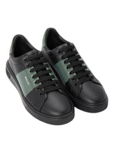 Load image into Gallery viewer, Bally Mitty 6302765 Men's Black/Sage Calf Plain Leather Sneakers MSRP $600