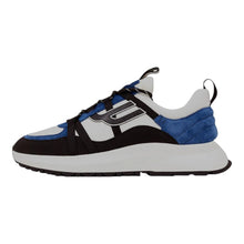 Load image into Gallery viewer, Bally Damon 6303815 Men's Black/Blue/White Suede Panel Low-Top Sneakers MSRP $720