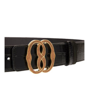 Load image into Gallery viewer, Bally 6305270 Croc Embossed Adjustable Reversible Brown Leather Belt EU 100/US40 MSRP $490