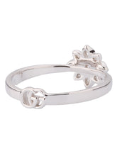 Load image into Gallery viewer, Gucci Flower 18kt White Gold & Diamond Ring YBC7962170010 MSRP $2,910
