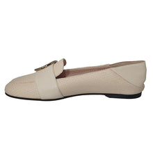 Load image into Gallery viewer, Bally Clariska 6301227 Women's Bone Embossed Leather Flats MSRP $550