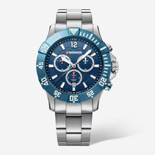 Load image into Gallery viewer, WENGER Swiss Army Men's 01.0643.119 Seaforce Blue Dial Chronograph Watch 43mm MSRP $410