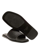 Load image into Gallery viewer, Bally Sabian 6303343 Men's Black Embossed Leather Slide Sandals MSRP $630