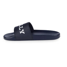 Load image into Gallery viewer, NEW Bally Simon 6234035 Men's Ink Logo Rubber Sandals MSRP $195