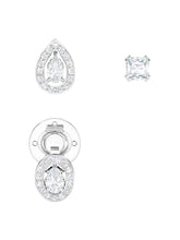 Load image into Gallery viewer, Swarovski 5410284 Crystal Attract Rhodium-Plated Set of 3 Pierced Earrings