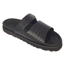 Load image into Gallery viewer, Bally Syxten 6302328 Men's Black Embossed Calf Leather Sandals MSRP $450