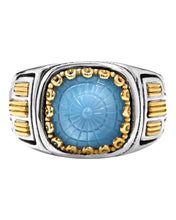 Load image into Gallery viewer, Konstantino Dome Sterling Silver,18k Gold MOP & Blue Spinel Ring DKJ973-628 S7 MSRP $995