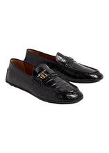 Load image into Gallery viewer, Bally Keeper 6304976 Men's Black Croc-Embossed Kerbs Drivers Size 12 MSRP $690