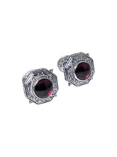 Load image into Gallery viewer, Konstantino Men's Silver and Garnet Octagonal Cufflinks MAMK89-112-CAB MSRP $510
