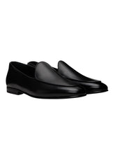 Load image into Gallery viewer, Bally Parvy 6308055 Men's Black Buffalo Plain Leather Loafer MSRP $820