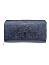 Load image into Gallery viewer, Bally Selen 6208226 Zip Around Ink Calf Grained Leather Wallet MSRP $620
