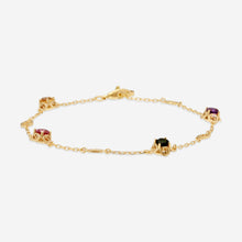 Load image into Gallery viewer, Gucci Interlocking G Motif 18K Yellow Gold and Amethyst, Tourmalines, and Beryl Bracelet YBA662430001 MSRP $2,310