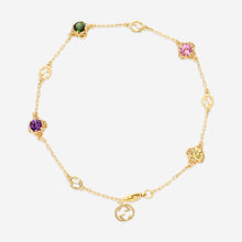 Load image into Gallery viewer, Gucci Interlocking G Motif 18K Yellow Gold and Amethyst, Tourmalines, and Beryl Bracelet YBA662430001 MSRP $2,310